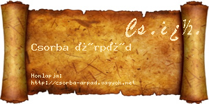 Csorba Árpád névjegykártya