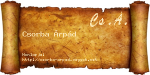 Csorba Árpád névjegykártya