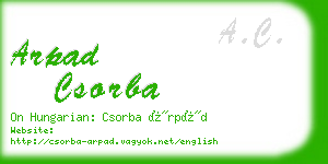 arpad csorba business card